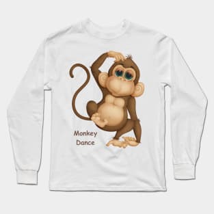 Funny dancing monkey Long Sleeve T-Shirt